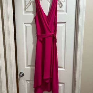 Elegant Pink Wrap Dress